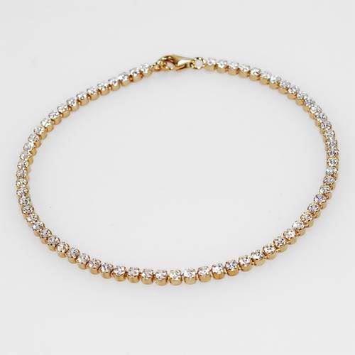 Image of San - Link of joy 925 sterling sølv armbånd forgyldt, model Tennis-17-AH